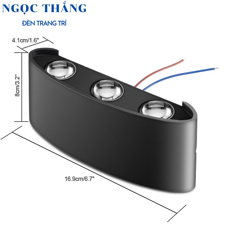 Đèn Led 8 Tia treo tường trang trí trong nhà ngoài trời Led 8W 220V VNT624 Ngọc Thắng - Image 15