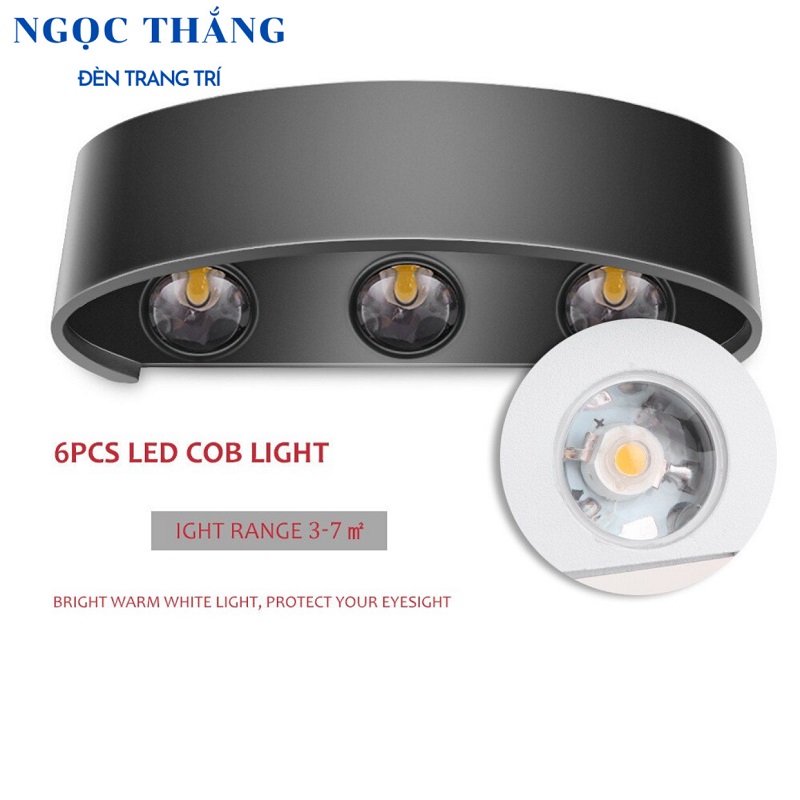 Đèn Led 8 Tia treo tường trang trí trong nhà ngoài trời Led 8W 220V VNT624 Ngọc Thắng - Image 16
