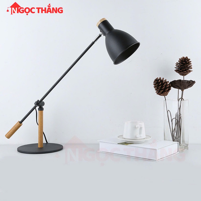 Đèn bàn phòng ngủ trang trí bàn làm việc DB14 Đen Ngọc Thắng (Kèm bóng Led 12W ánh sáng vàng) - Ảnh 2