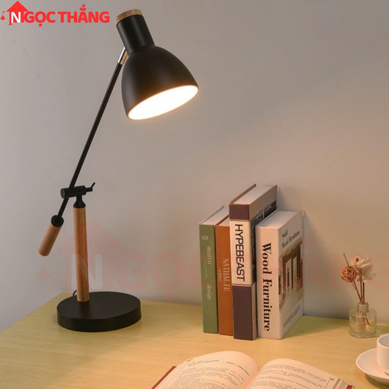 Đèn bàn phòng ngủ trang trí bàn làm việc DB14 Đen Ngọc Thắng (Kèm bóng Led 12W ánh sáng vàng) - Ảnh 6