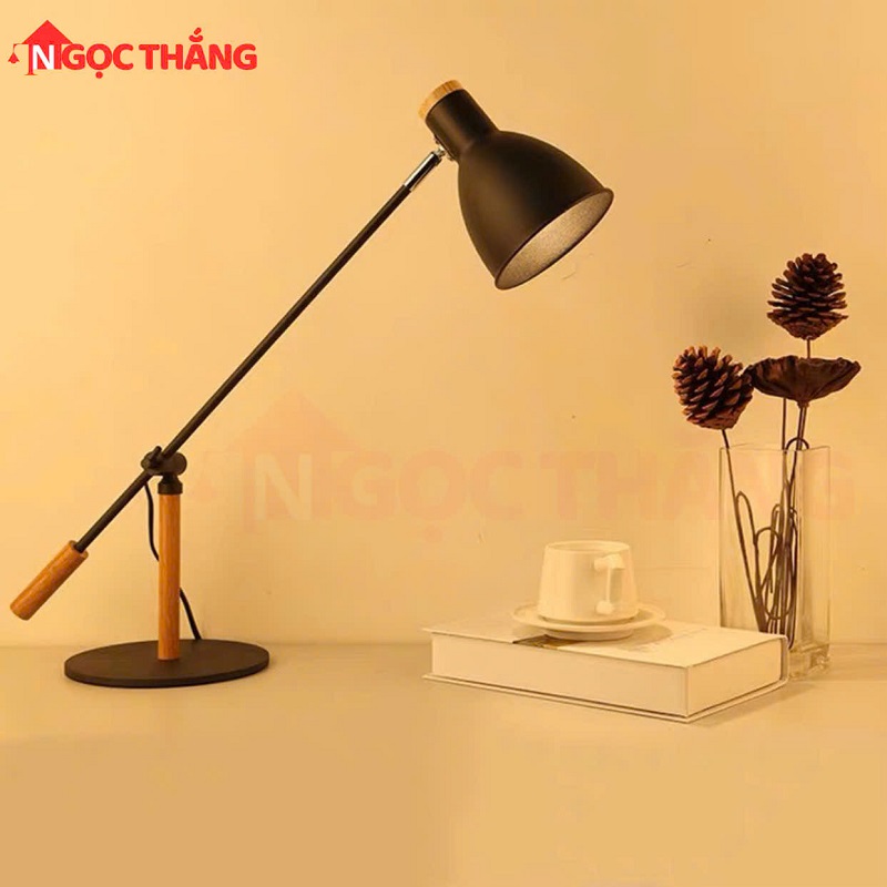 Đèn bàn phòng ngủ trang trí bàn làm việc DB14 Đen Ngọc Thắng (Kèm bóng Led 12W ánh sáng vàng) - Ảnh 9