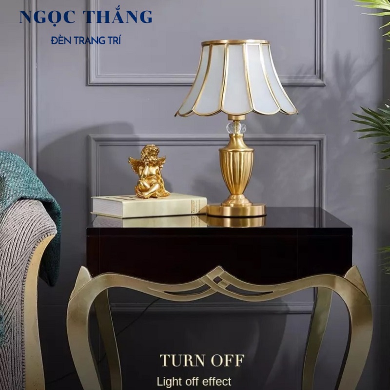 Đèn bàn thân đồng trang trí phòng khách phòng ngủ cao cấp ĐB5013 Ngọc Thắng Kèm Bóng Led 12W - Image 8