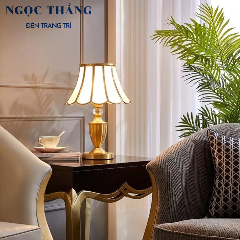 Đèn bàn thân đồng trang trí phòng khách phòng ngủ cao cấp ĐB5013 Ngọc Thắng Kèm Bóng Led 12W - Image 6