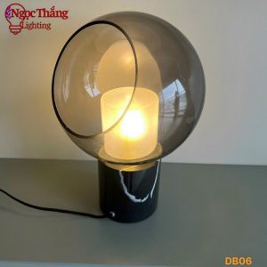 Đèn bàn chao thuỷ tinh thân đá trang trí phòng khách phòng ngủ Led Vàng DB06 Ngọc Thắng