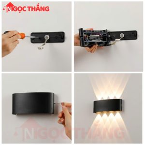 Đèn Led 8 Tia treo tường trang trí trong nhà ngoài trời Led 8W 220V VNT624 Ngọc Thắng - Ảnh 3