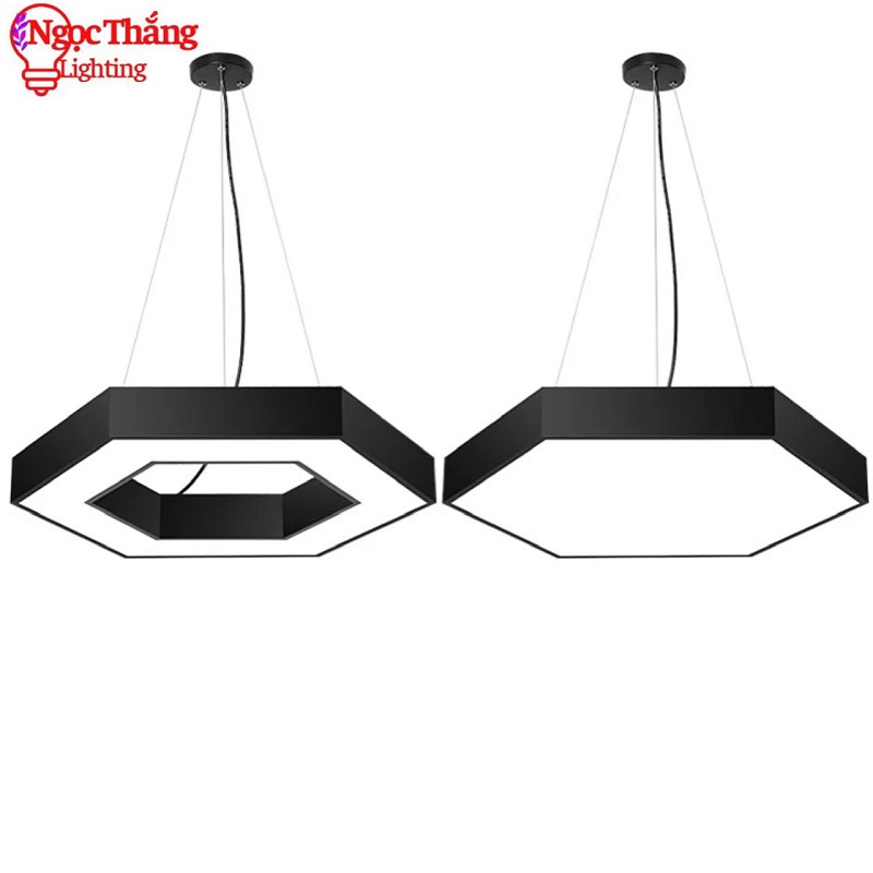 Đèn thả trần văn phòng 60cm hình lục giác và hình lục giác rỗng ánh sáng trắng 48W 220V MS01 Ngọc Thắng