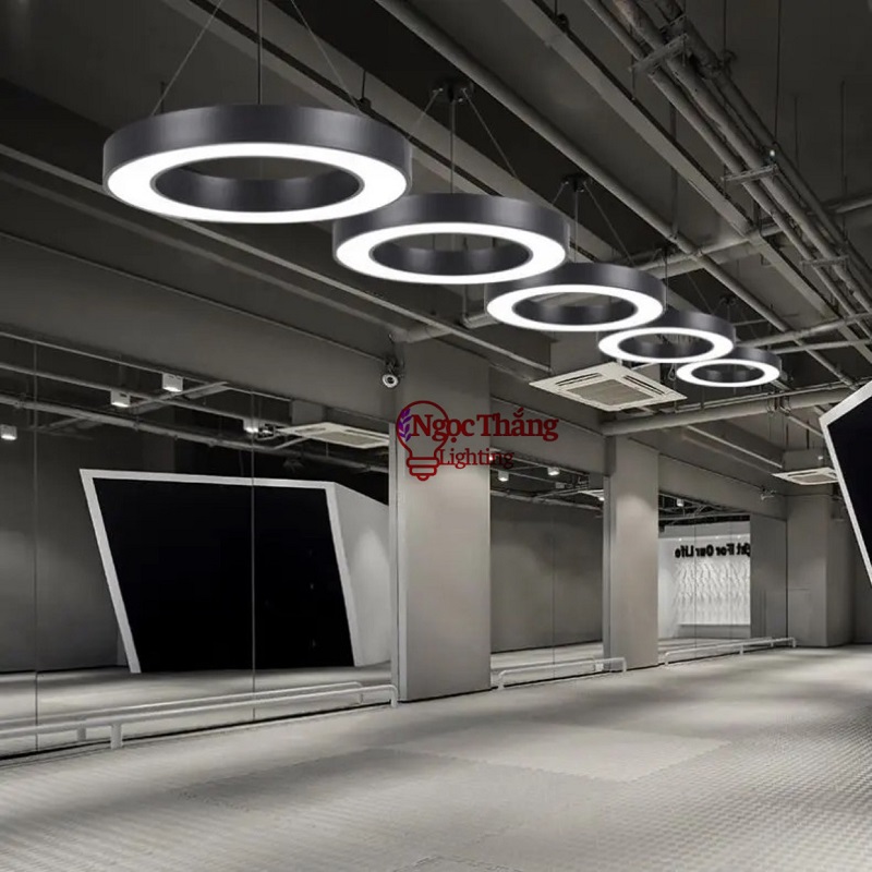 Đèn thả trần văn phòng 60cm hình tròn và hình tròn rỗng ánh sáng trắng 48W 220V MS01 Ngọc Thắng - Hình ảnh 13