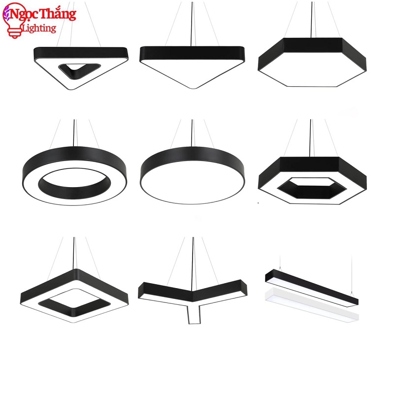 Đèn LED thả trần văn phòng 60cm hình lục giác hình tròn hình vuông tam giác ánh sáng trắng 220V MS01 Ngọc Thắng
