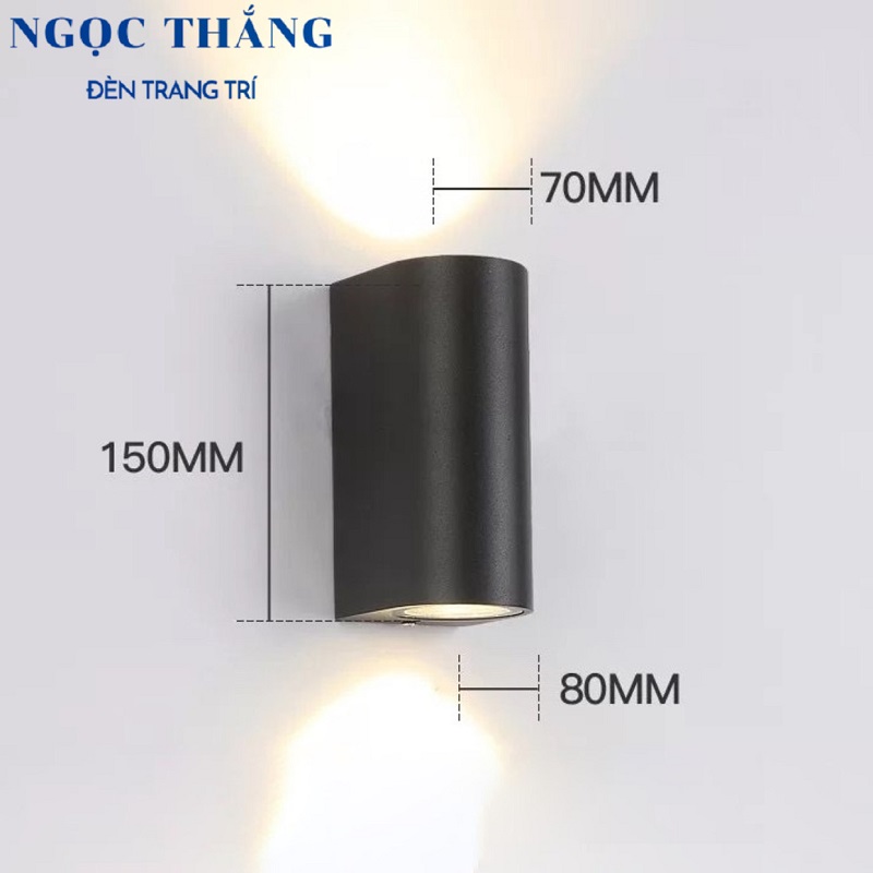 Đèn Led treo tường hắt tường trang trí ngoài trời trong nhà Led 10W 220V VNT667 màu đen Ngọc Thắng - Image 19