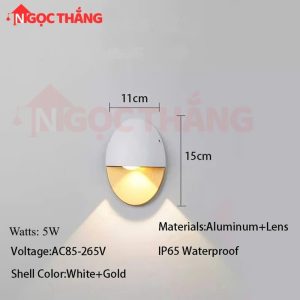 Đèn Led treo tường hắt tường ngoài trời trong nhà cầu thang Led 5W 220V VNT094 Ngọc Thắng - Ảnh 3