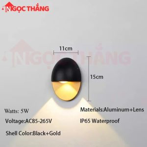 Đèn Led treo tường hắt tường ngoài trời trong nhà cầu thang Led 5W 220V VNT094 Ngọc Thắng - Ảnh 4
