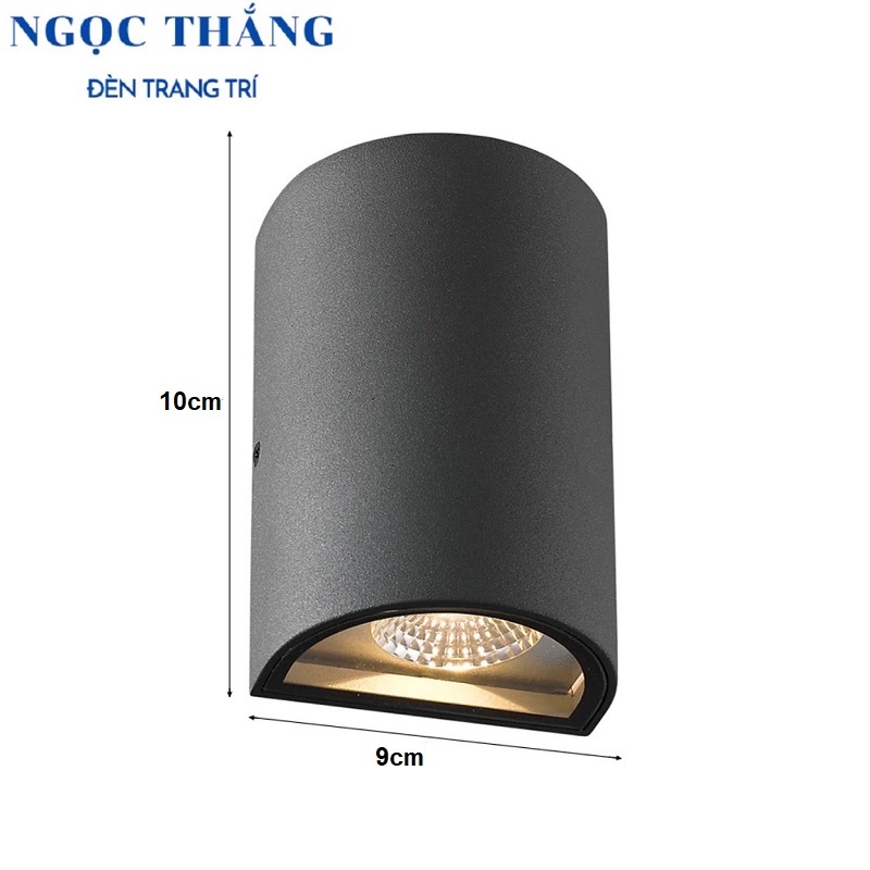 Đèn Led hắt tường treo tường trang trí ngoài trời bán trụ 2 đầu Led 10W VNT662 Ngọc Thắng - Hình ảnh 2