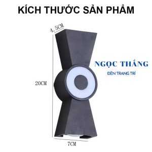 Đèn Led treo tường hắt tường trang trí ngoài trời trong nhà Led 12W 220V VNT6000 Ngọc Thắng - Ảnh 5