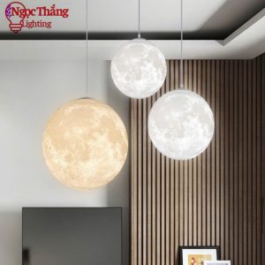 Đèn thả trần mặt trăng 20 25 30 40 trang trí phòng ngủ bàn ăn led 3 màu 220V 12W THD20 Ngọc Thắng