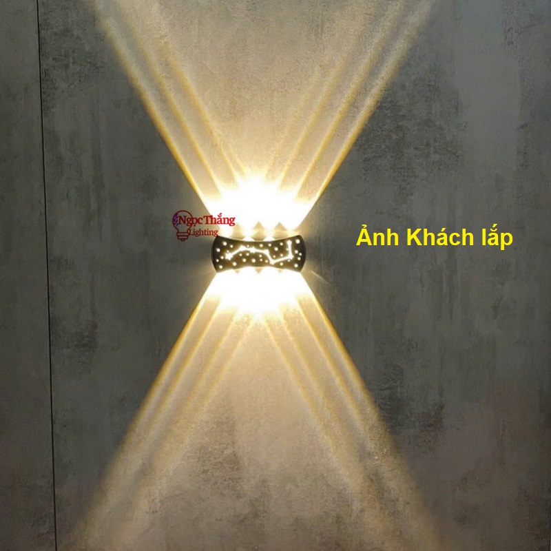 Đèn treo tường ngoài trời hắt 8 tia trang trí cầu thang Led 15W 220V VNT970 Ngọc Thắng - Image 8