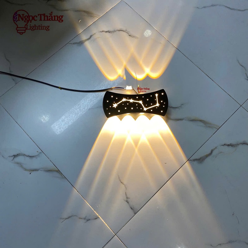 Đèn treo tường ngoài trời hắt 8 tia trang trí cầu thang Led 15W 220V VNT970 Ngọc Thắng - Image 6