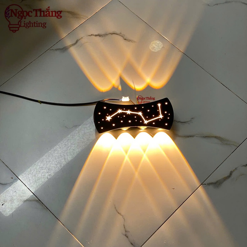 Đèn treo tường ngoài trời hắt 8 tia trang trí cầu thang Led 15W 220V VNT970 Ngọc Thắng - Image 2