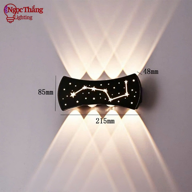 Đèn treo tường ngoài trời hắt 8 tia trang trí cầu thang Led 15W 220V VNT970 Ngọc Thắng - Image 7