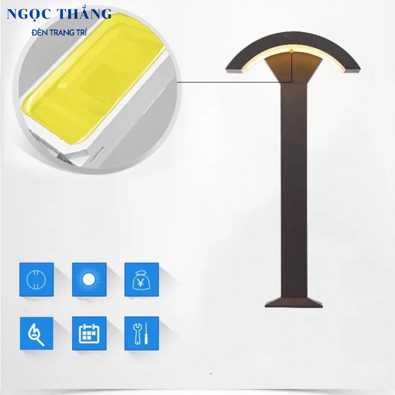 Đèn trụ sân vườn ngoài trời chống nước cao 60Cm Led 18W 220V DT17 Ngọc Thắng - Image 10