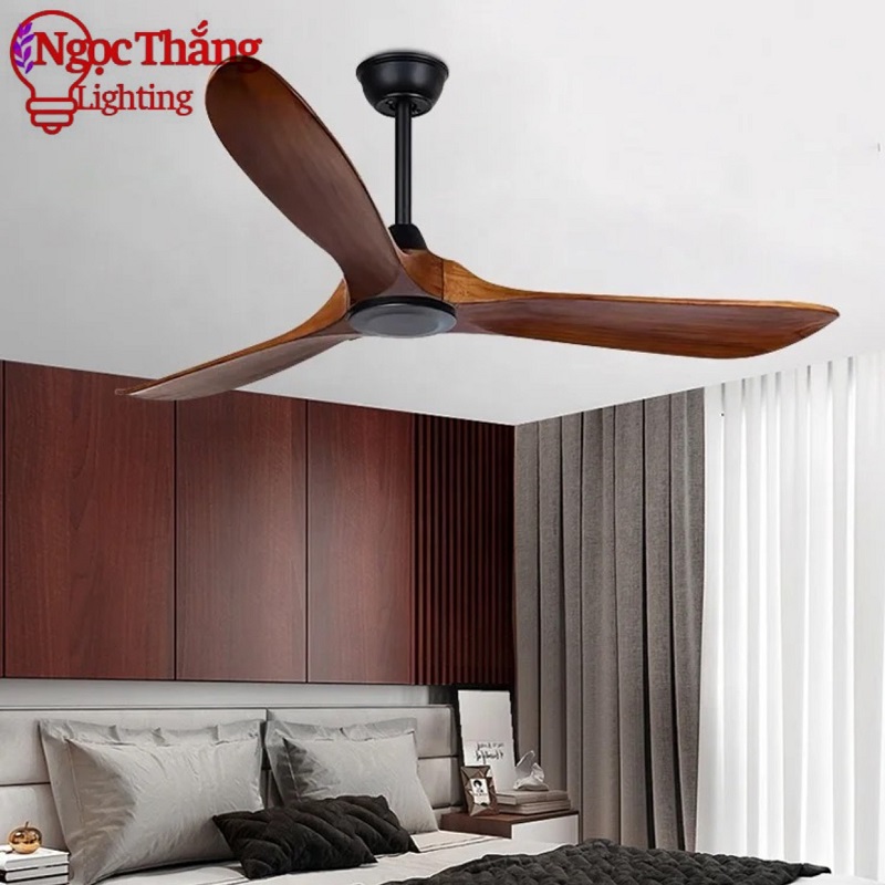 Quạt Trần 3 Cánh Gỗ Trang Trí Sảnh Phòng Khách Cao Cấp VF43 Ngọc Thắng (Kèm remote điều khiển từ xa)