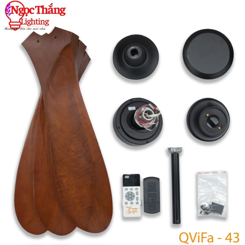 Quạt Trần 3 Cánh Gỗ Trang Trí Sảnh Phòng Khách Cao Cấp VF43 Ngọc Thắng (Kèm remote điều khiển từ xa) - Image 2