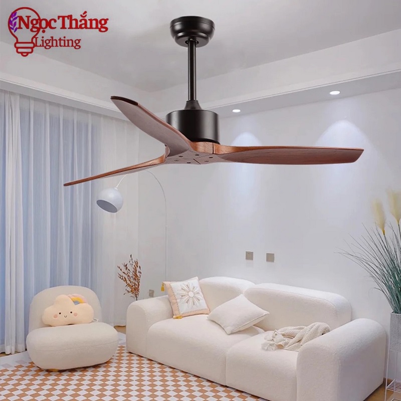 Quạt Trần 3 Cánh Gỗ Trang Trí Sảnh Phòng Khách Cao Cấp VF91 Ngọc Thắng (Kèm remote điều khiển từ xa) - Image 3