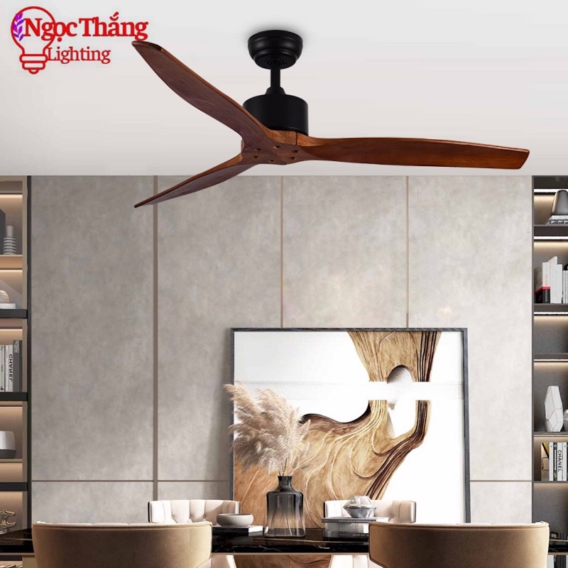 Quạt Trần 3 Cánh Gỗ Trang Trí Sảnh Phòng Khách Cao Cấp VF91 Ngọc Thắng (Kèm remote điều khiển từ xa) - Image 16