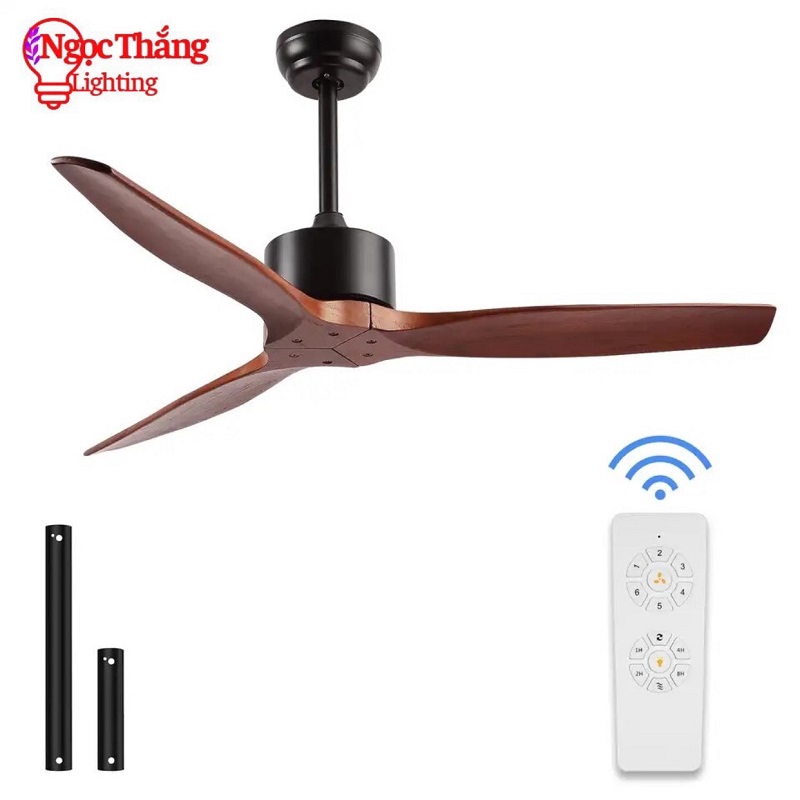 Quạt Trần 3 Cánh Gỗ Trang Trí Sảnh Phòng Khách Cao Cấp VF91 Ngọc Thắng (Kèm remote điều khiển từ xa) - Image 14
