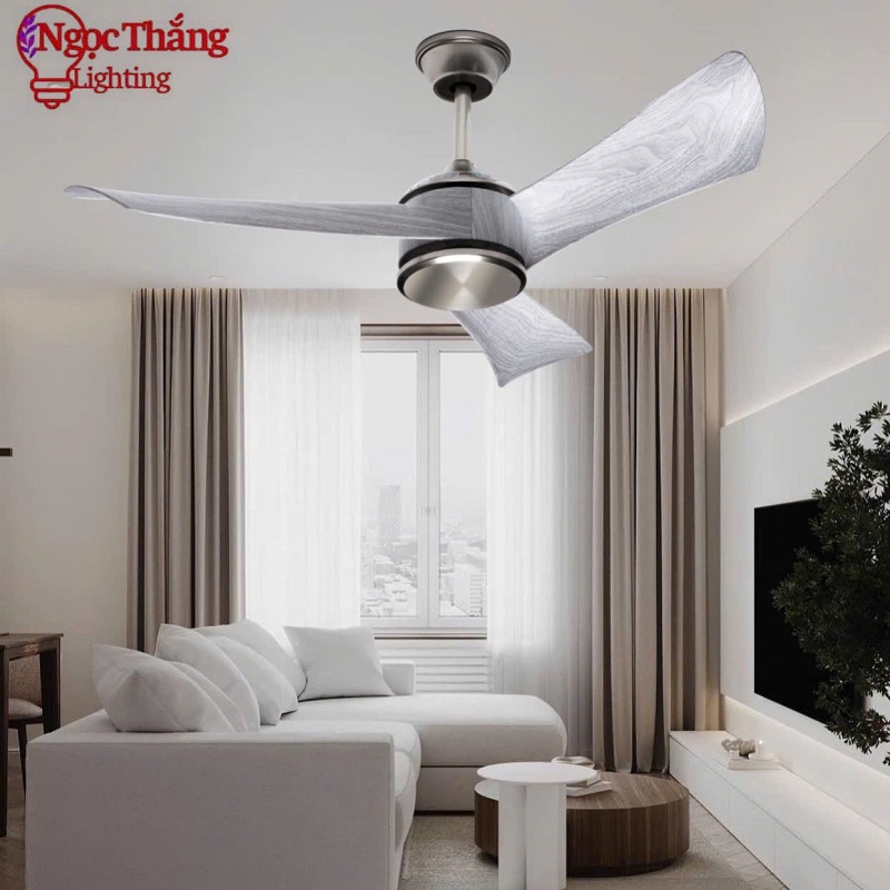 Quạt Trần 3 Cánh Nhựa ABS Trang Trí Sảnh Phòng Khách Cao Cấp VF423 Ngọc Thắng Kèm Remote