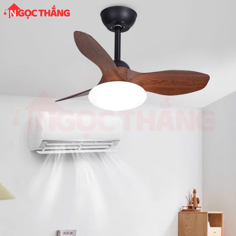 Quạt Trần 3 Cánh Nhựa Đèn Led 3 Màu Trang Trí Phòng Ngủ Phòng Bếp 20W VF424 Ngọc Thắng - Image 3
