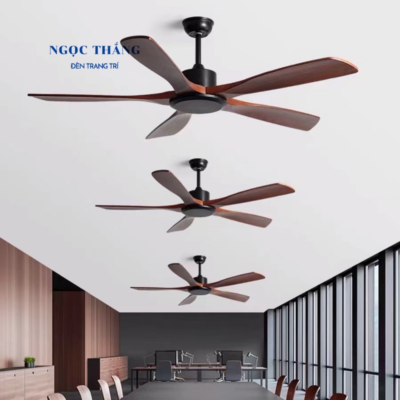 Quạt Trần 5 Cánh Gỗ Trang Trí Sảnh Phòng Khách Cao Cấp Bảo Hành 5 Năm VF76 Ngọc Thắng Kèm Remote - Image 12