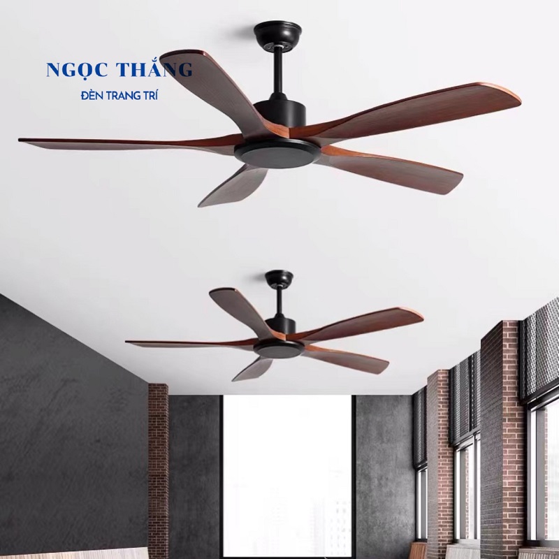 Quạt Trần 5 Cánh Gỗ Trang Trí Sảnh Phòng Khách Cao Cấp Bảo Hành 5 Năm VF76 Ngọc Thắng Kèm Remote - Image 11