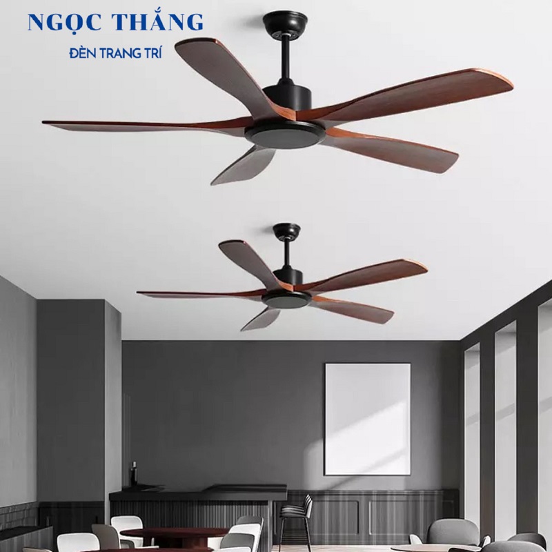 Quạt Trần 5 Cánh Gỗ Trang Trí Sảnh Phòng Khách Cao Cấp Bảo Hành 5 Năm VF76 Ngọc Thắng Kèm Remote - Image 9