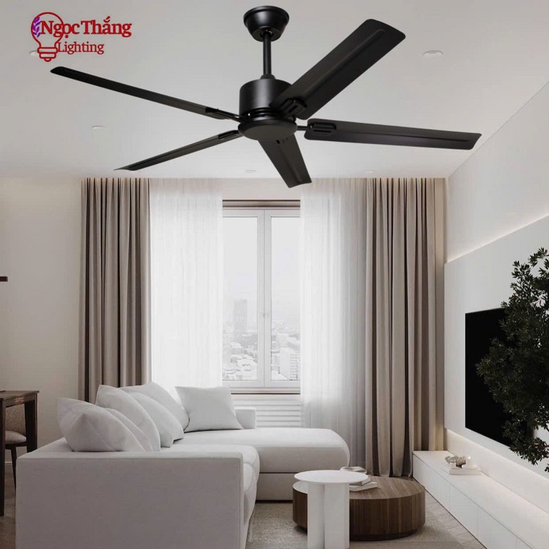 Quạt Trần 5 Cánh Sắt Trang Trí Sảnh Phòng Khách Phòng Ngủ Cao Cấp VF79 Ngọc Thắng Kèm Remote - Hình ảnh 10