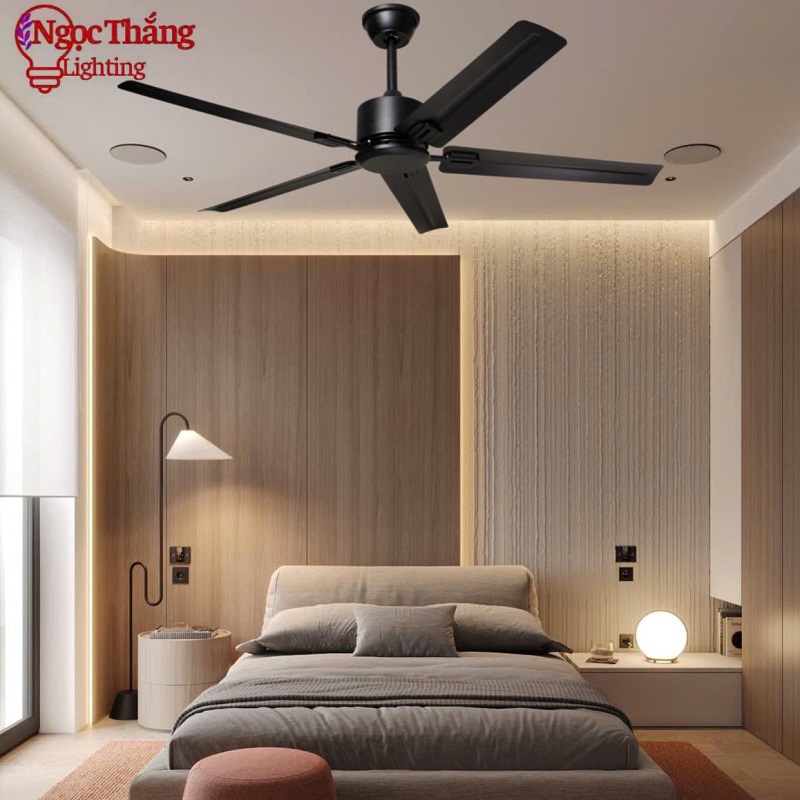 Quạt Trần 5 Cánh Sắt Trang Trí Sảnh Phòng Khách Phòng Ngủ Cao Cấp VF79 Ngọc Thắng Kèm Remote - Hình ảnh 5