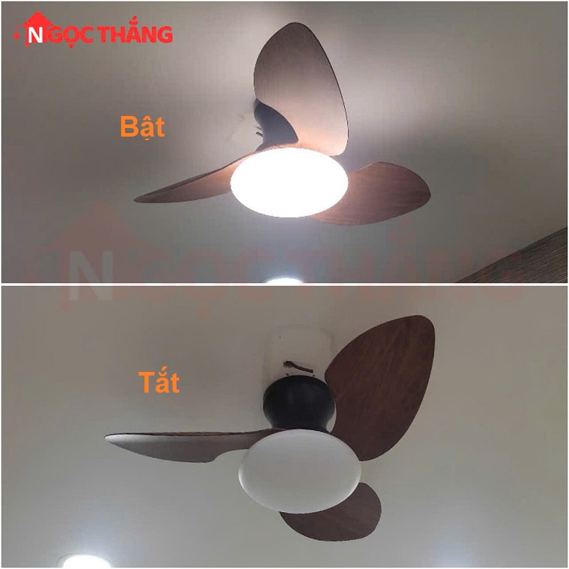 Quạt Trần 3 Cánh Nhựa Đèn Led 3 Chế Độ Màu Trang Trí Phòng Ngủ Phòng Bếp VF904 Ngọc Thắng - Image 3