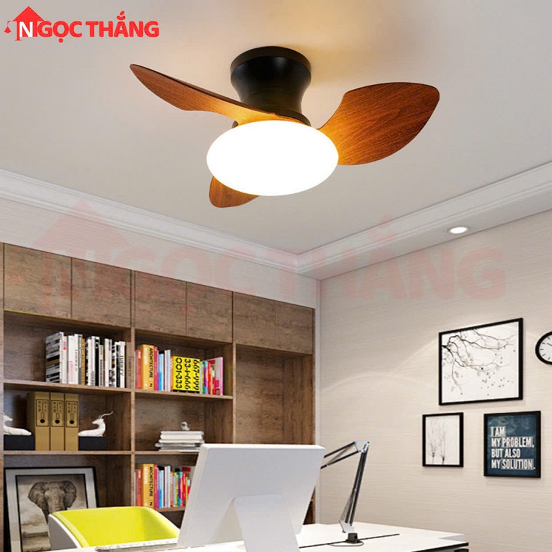 Quạt Trần 3 Cánh Nhựa Đèn Led 3 Chế Độ Màu Trang Trí Phòng Ngủ Phòng Bếp VF904 Ngọc Thắng