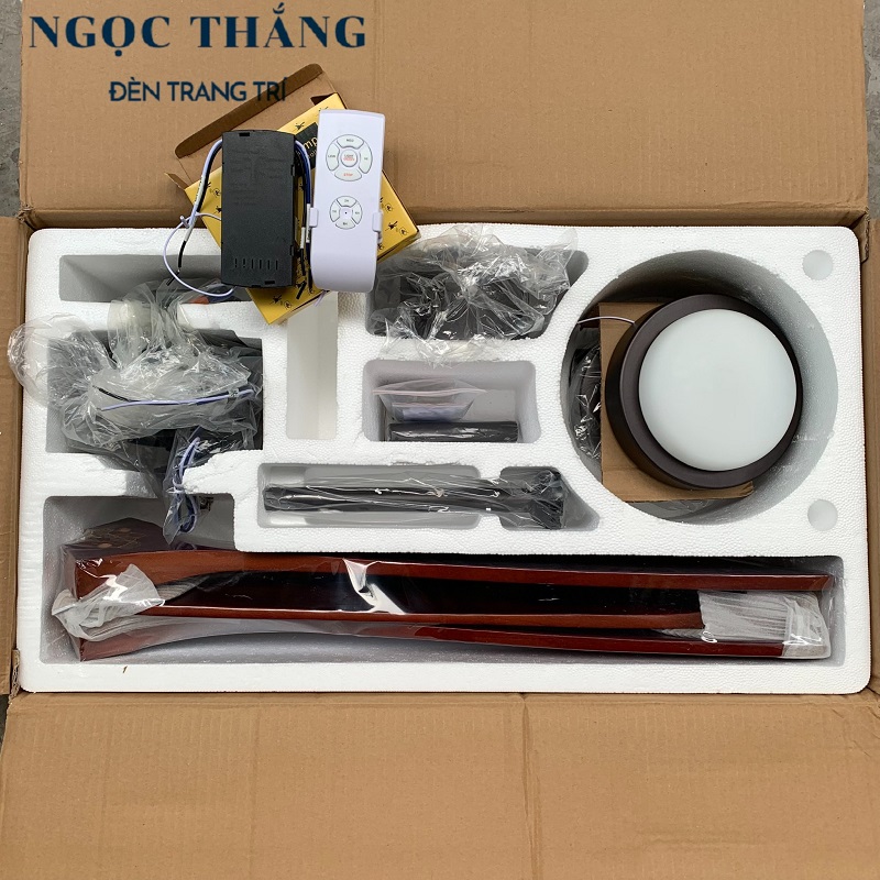Quạt Trần Đèn Led 3 Cánh Gỗ Trang Trí Sảnh Phòng Khách Cao Cấp QT2010 Ngọc Thắng (Kèm remote điều khiển từ xa) - Hình ảnh 22