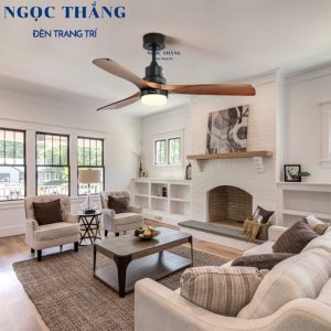 Quạt Trần Đèn Led 3 Cánh Gỗ Trang Trí Sảnh Phòng Khách Cao Cấp QT2010 Ngọc Thắng (Kèm remote điều khiển từ xa)