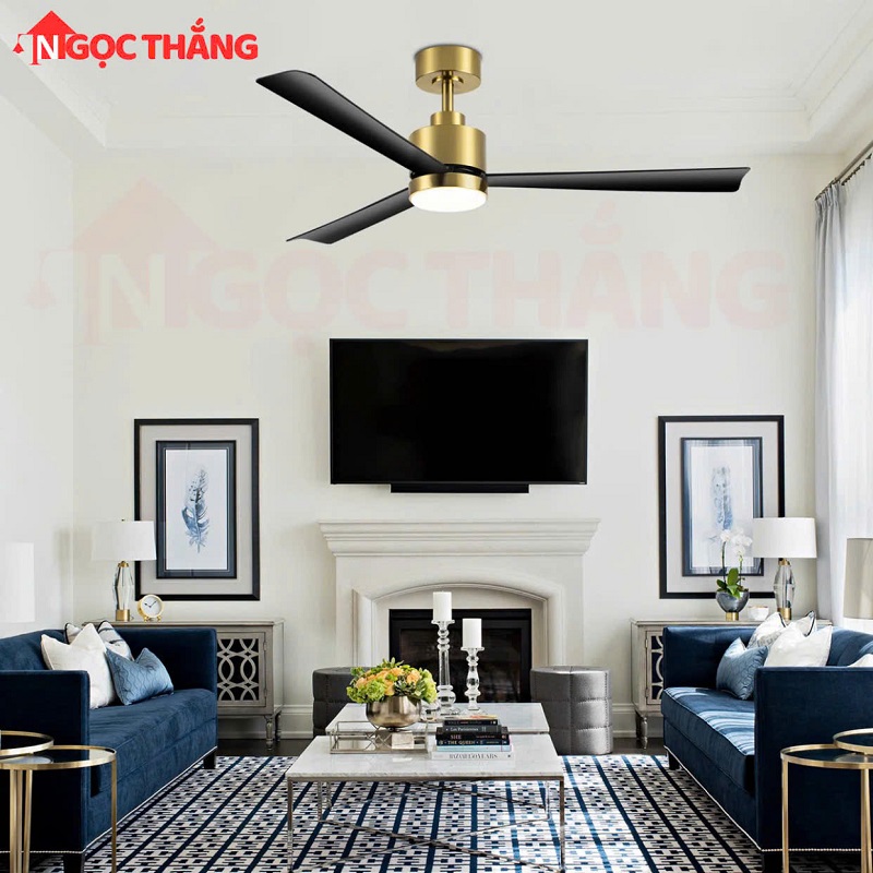 Quạt Trần Đèn 3 Cánh 132cm Trang Trí Sảnh Phòng Khách Phòng Ngủ Cao Cấp VF431 Ngọc Thắng - Image 7
