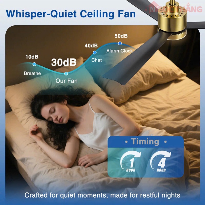 Quạt Trần Đèn 3 Cánh 132cm Trang Trí Sảnh Phòng Khách Phòng Ngủ Cao Cấp VF431 Ngọc Thắng - Image 3
