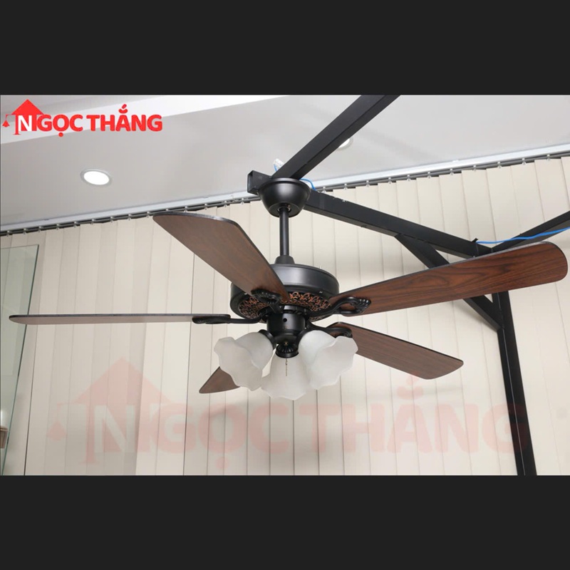 Quạt Trần Đèn 5 Cánh Gỗ Trang Trí Phòng Khách Cao Cấp VF108 Ngọc Thắng (Kèm remote điều khiển từ xa) - Image 13