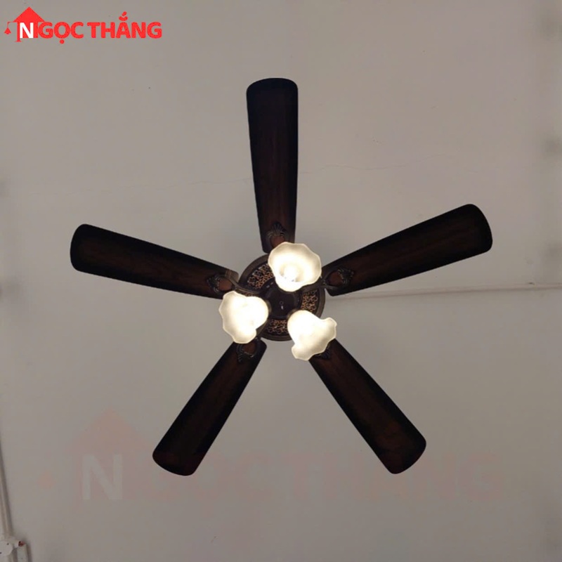 Quạt Trần Đèn 5 Cánh Gỗ Trang Trí Phòng Khách Cao Cấp VF108 Ngọc Thắng (Kèm remote điều khiển từ xa) - Image 10