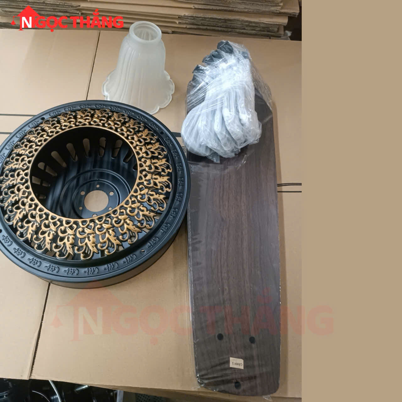 Quạt Trần Đèn 5 Cánh Gỗ Trang Trí Phòng Khách Cao Cấp VF108 Ngọc Thắng (Kèm remote điều khiển từ xa) - Image 12