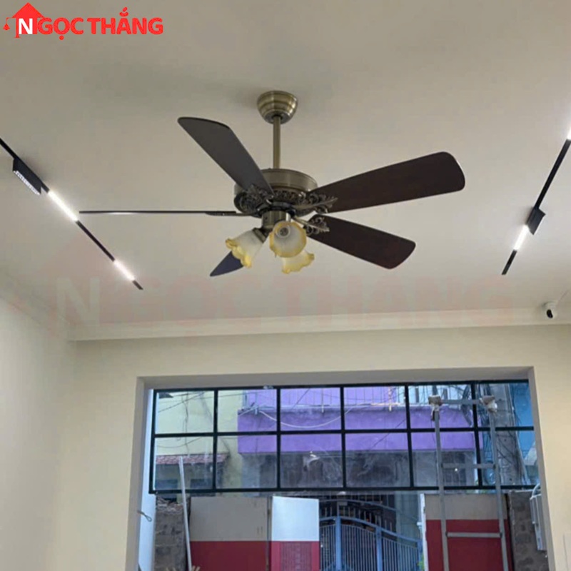 Quạt Trần Đèn 5 Cánh Gỗ Trang Trí Phòng Khách Cao Cấp VF108 Ngọc Thắng (Kèm remote điều khiển từ xa) - Image 8