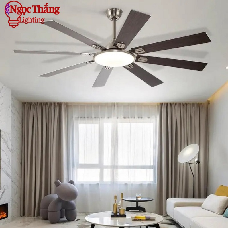 Quạt Trần Đèn 8 Cánh Gỗ Trang Trí Sảnh Phòng Khách Cao Cấp QT2723 Ngọc Thắng (Kèm remote điều khiển từ xa) - Image 7
