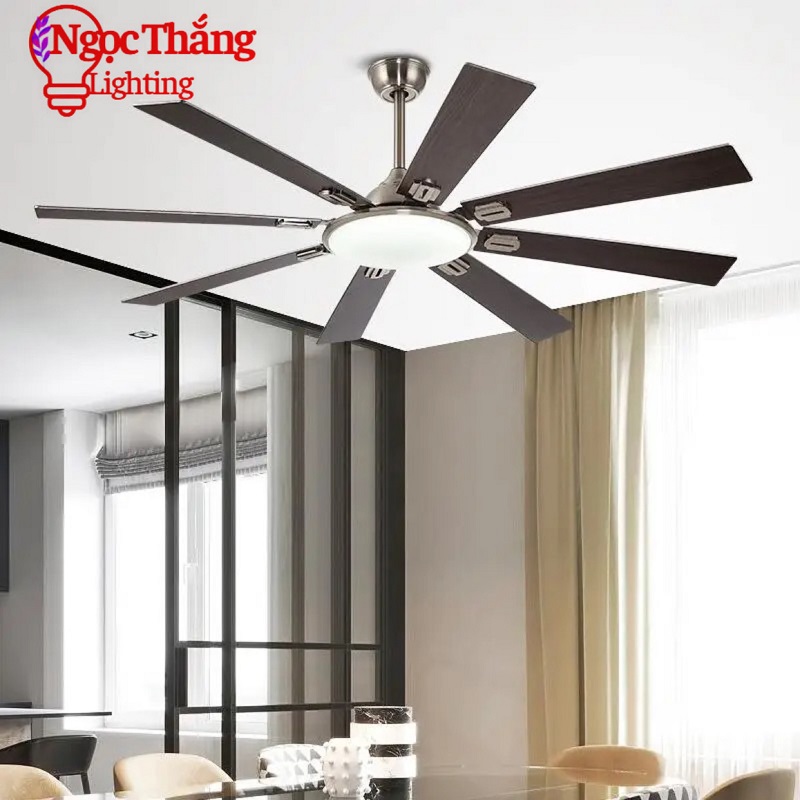 Quạt Trần Đèn 8 Cánh Gỗ Trang Trí Sảnh Phòng Khách Cao Cấp QT2723 Ngọc Thắng (Kèm remote điều khiển từ xa) - Image 3