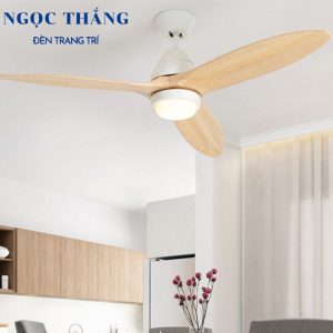 Quạt Trần Đèn Led 3 Cánh Gỗ Trang Trí Sảnh Phòng Khách Cao Cấp VF16 Ngọc Thắng (Tặng kèm remote)