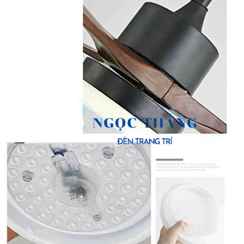 Quạt Trần Đèn Led 3 Cánh Gỗ Trang Trí Sảnh Phòng Khách Cao Cấp VF59 Ngọc Thắng (Tặng kèm remote điều khiển từ xa) - Image 13