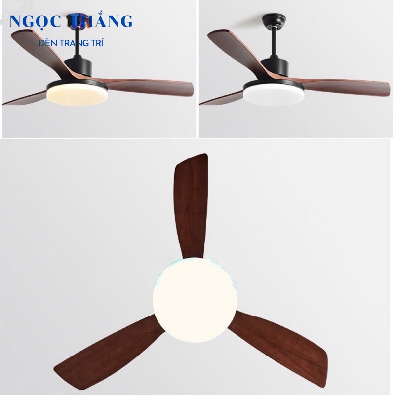 Quạt Trần Đèn Led 3 Cánh Gỗ Trang Trí Sảnh Phòng Khách Cao Cấp VF59 Ngọc Thắng (Tặng kèm remote điều khiển từ xa) - Image 11